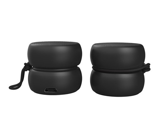 Портативная колонка TWS YoYo Mono, черный с нанесением логотипа с нанесением логотипа