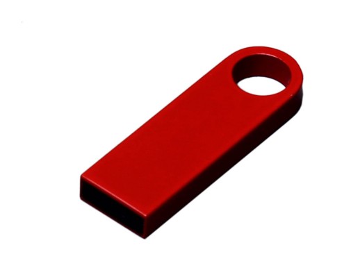 USB 3.0-флешка на 64 Гб с мини чипом и круглым отверстием, красный с нанесением логотипа с нанесением логотипа