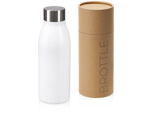 Вакуумная термобутылка Brottle, белый с логотипом с логотипом