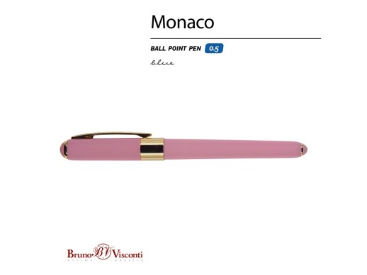 Ручка пластиковая шариковая Monaco, 0,5мм, синие чернила, розовый с нанесением логотипа с нанесением логотипа