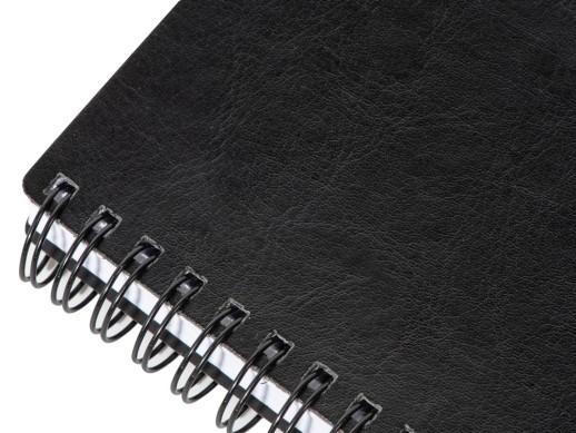 Блокнот А5 Fabrizio, черный с нанесением логотипа с нанесением логотипа