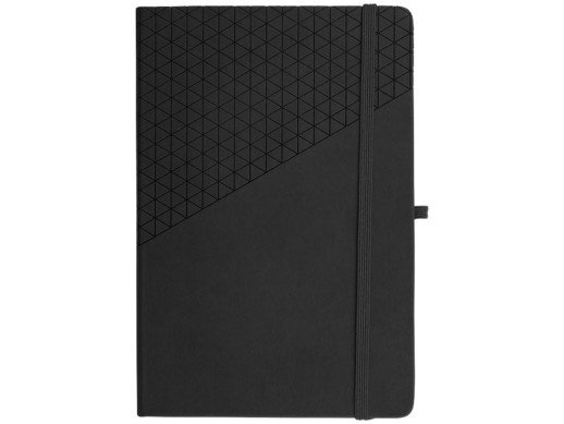 Блокнот А5 Theta, черный с нанесением логотипа с нанесением логотипа