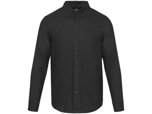 Sphene мужская рубашка оксфорд - сплошной черный с нанесением логотипа с нанесением логотипа