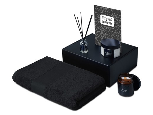 Подарочный набор Re:y. Care с полотенцем, солью для ванны и диффузором с нанесением логотипа с нанесением логотипа