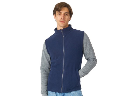 Жилет флисовый Ibiza мужской, темно-синий с нанесением логотипа с нанесением логотипа