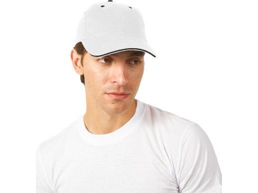 Бейсболка New Castle 6-ти панельная, белый/темно-синий с нанесением логотипа с нанесением логотипа