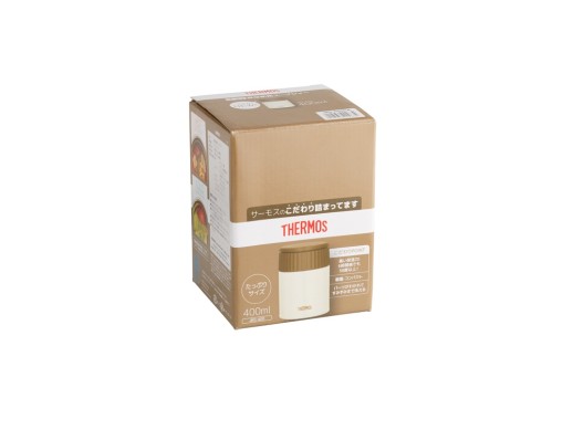 Термос из нерж. стали для еды тм THERMOS JBQ-400-MLK 0.4L, белый с нанесением логотипа с нанесением логотипа