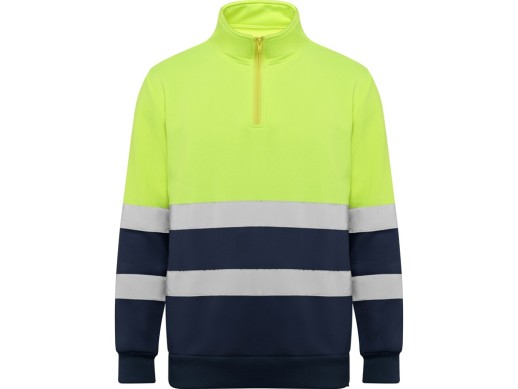 Свитшот ворот на молнии Spica, нэйви/неоновый желтый