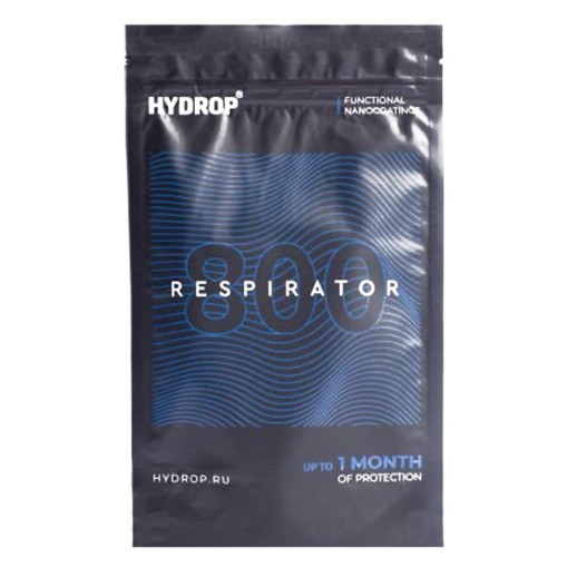 Бесклапанная фильтрующая маска RESPIRATOR 800 HYDROP черная с логотипом в фирменном пакете ,   80000/55