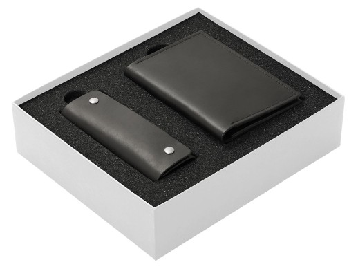 Подарочный набор Long River: обложка для паспорта, ключница (без лого Long River), белая коробка