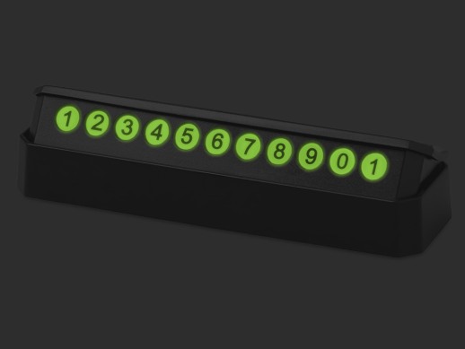 Табличка Tempark с номером телефона для временной парковки с подсветкой, черный с нанесением логотипа с нанесением логотипа