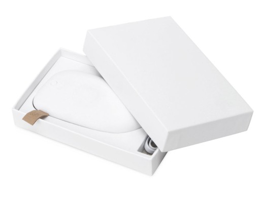 Внешний аккумулятор в форме камня Stone, 5200 mAh, белый с нанесением логотипа с нанесением логотипа