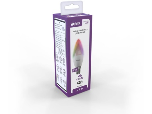 Умная лампочка HIPER IoT C1 RGB с нанесением логотипа с нанесением логотипа
