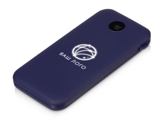 Внешний беспроводной аккумулятор с подсветкой лого Astro, 10000 mAh, темно-синий (Р) с нанесением логотипа с нанесением логотипа