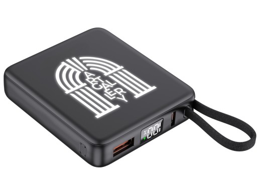 Внешний аккумулятор с подсветкой лого Nex, 5000 мАч, черный