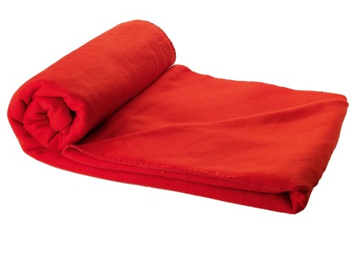 Плед Huggy в чехле 150 x 120 см - Красный с нанесением логотипа с нанесением логотипа