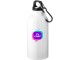 Бутылка Oregon с карабином 400мл, белый (P) с нанесением логотипа с нанесением логотипа