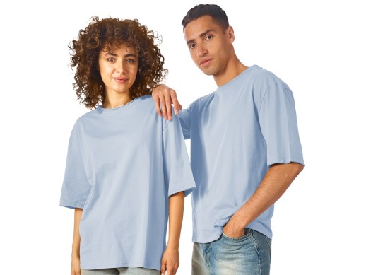 Футболка оверсайз Liyon унисекс, небесно-голубой с нанесением логотипа с нанесением логотипа