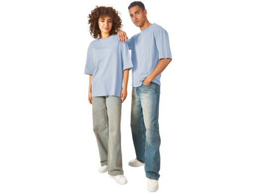 Футболка оверсайз Liyon унисекс, небесно-голубой с нанесением логотипа с нанесением логотипа