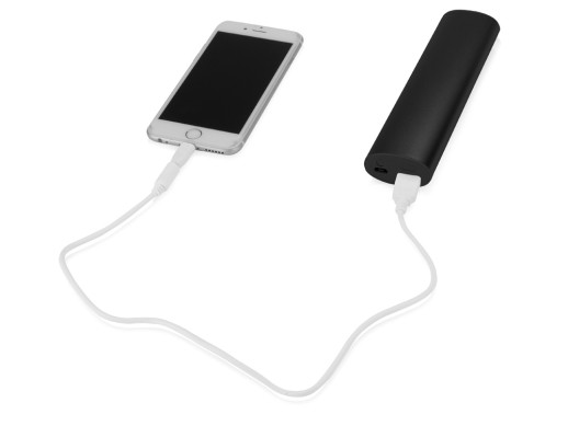 Портативное зарядное устройство Спайк, 8000 mAh, черный с нанесением логотипа с нанесением логотипа