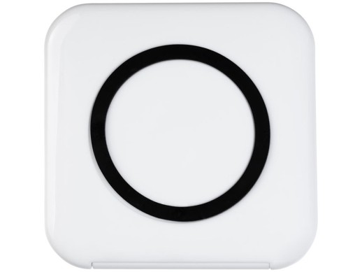 Беспроводная зарядка-подставка для смартфона Catena, белый с нанесением логотипа с нанесением логотипа