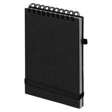 Блокнот на спирали MEMO, размер 95х145 мм, черный, блок в клетку   33908/35