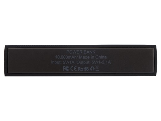 Портативное зарядное устройство Edge Black, 10000 mAh с нанесением логотипа с нанесением логотипа