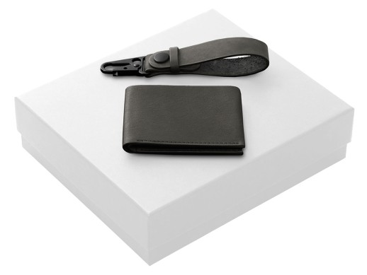 Подарочный набор Long River: кошелек, ремешок для ключей (без лого Long River), белая коробка