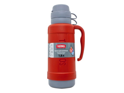 Термос со стеклянной колбой тм THERMOS PICNIC 40 Series Red 1,8L с нанесением логотипа с нанесением логотипа