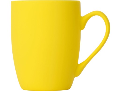 Кружка с покрытием soft-touch Tulip Gum, желтый (108C) (P) с нанесением логотипа с нанесением логотипа