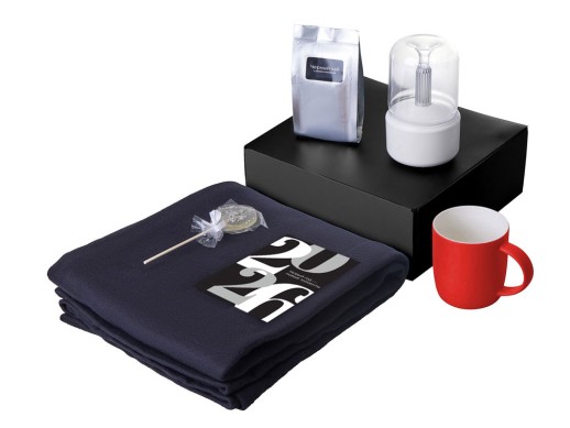 Подарочный набор с пледом, увлажнителем и кружкой, красный