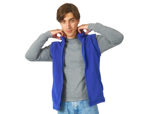 Жилет флисовый Ibiza мужской, синий с нанесением логотипа с нанесением логотипа