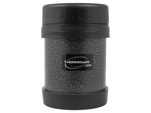 Термос из нерж. стали для еды тм ThermoCafe HAMJNL-350FJ Hammertone Coating, 0.35L, серый с нанесением логотипа с нанесением логотипа