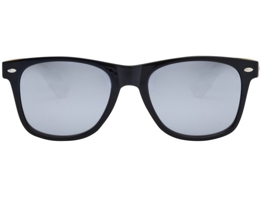 Солнцезащитные очки Hue с бамбуковыми дужками - Серебристый с нанесением логотипа с нанесением логотипа