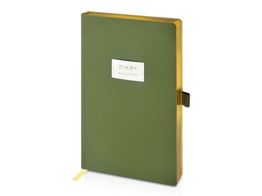 Ежедневник недатированный А5 Verde с нашивкой, зеленый