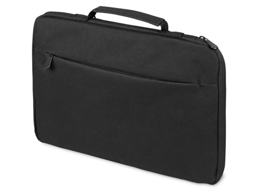 Сумка для ноутбука 13'' Flank с боковой молнией, черный с нанесением логотипа с нанесением логотипа