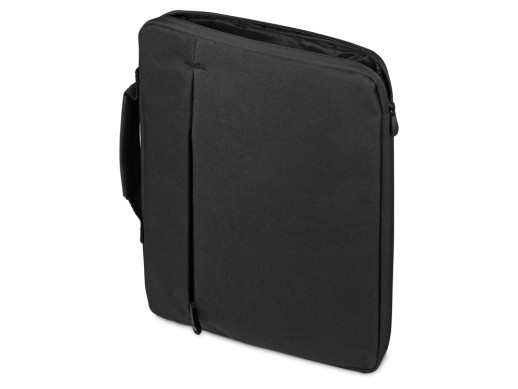 Сумка для ноутбука 13'' Flank с боковой молнией, черный с нанесением логотипа с нанесением логотипа