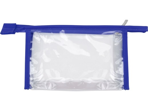 Прозрачная пластиковая косметичка Lucy, синий/прозрачный