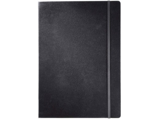 Классический деловой блокнот А4, черный с нанесением логотипа с нанесением логотипа