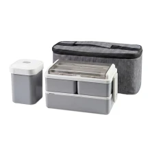Ланч-бокс HANDY в термосумке; 29 x 10,5 x 13 см; серый   29720/30