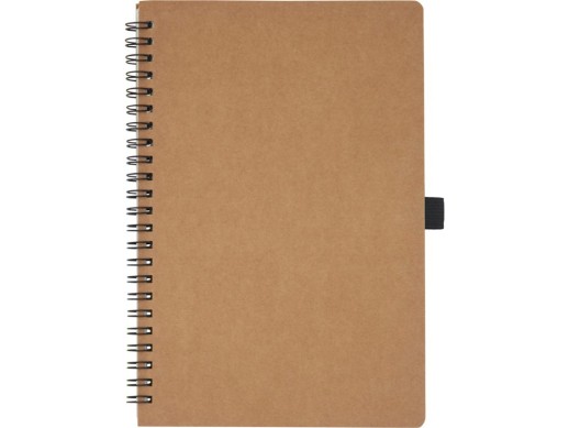 Блокнот Cobble на пружине, формат A5, изготовленный из переработанного картона, с листами из каменной бумаги, натуральный
