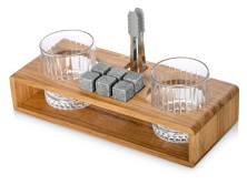 Набор для виски и коктейлей на подставке из дуба Whiskey Party (Р)