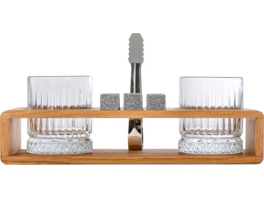 Набор для виски и коктейлей на подставке из дуба Whiskey Party (Р)