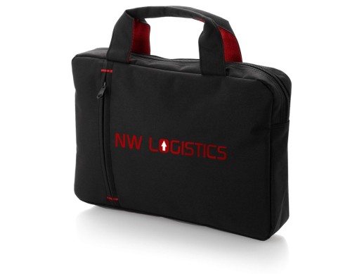 Сумка для документов Detroit, черный/красный с нанесением логотипа с нанесением логотипа