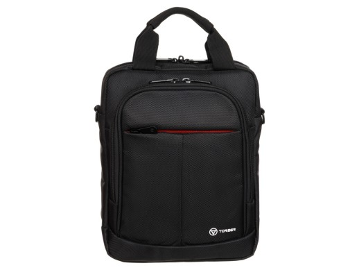 Сумка кросс-боди TORBER, черный, полиэстер, 28 х 22 х 6,5 см с нанесением логотипа с нанесением логотипа