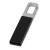 Флеш-карта USB 2.0 16 Gb с карабином Hook, черный/серебристый