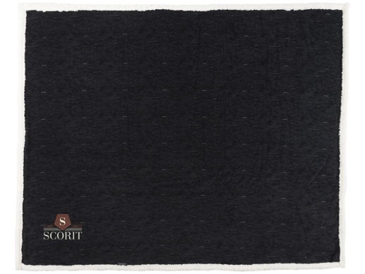 Плед из шерпы Sam, черный с нанесением логотипа с нанесением логотипа