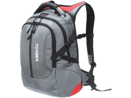 Рюкзак TORBER DRIVE с отделением для ноутбука 15, серый/красный, полиэстер 1680D, 36x17x50 см, 30 л