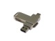 USB 3.0- флешка на 32 Гб поворотный механизм 2 в 1, c дополнительным разъемом Type-C с одноцветным металлическим клипом, серый с нанесением логотипа с нанесением логотипа