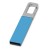 Флеш-карта USB 2.0 16 Gb с карабином Hook, голубой/серебристый